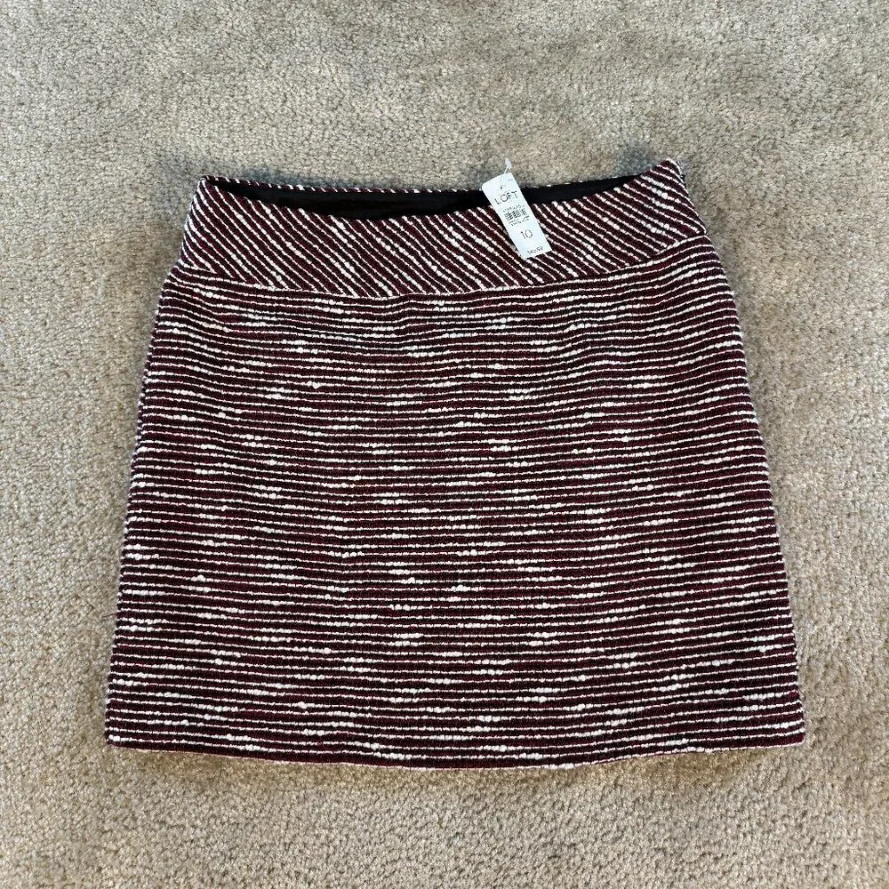 Ann Taylor LOFT Womens Mini Skirt Size 10 Multicolor Tweed NWT Side Zip F454